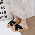 New platform sandals for women - summer outdoor wear, xishuangbanna bohemian style, hemp, beach-friendly, versatile sandals
