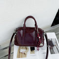 2024 fall/winter new women's bag: oil wax leather boston pillow bag - vintage, casual, versatile handbag & crossbody bag
