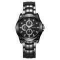 New arrival cross-border alloy couple steel band watch classic business three-eye large dial waterproof quartz watch manufacturer wholesale