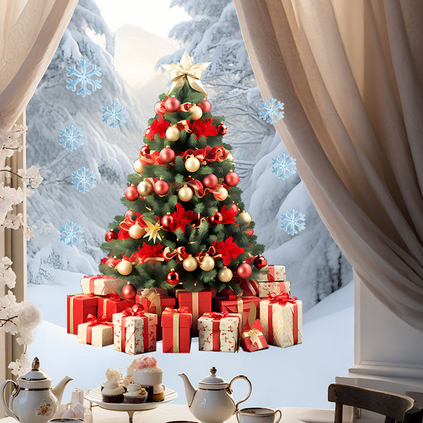 Foreign trade Christmas tree static sticker home decoration is used to decorate and beautify windows, windows, party decorations, glass stickers