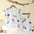 New children's summer pajamas & loungewear set - pure cotton, lightweight, hollow-out design, perfect for air-conditioned rooms - girls' two-piece set