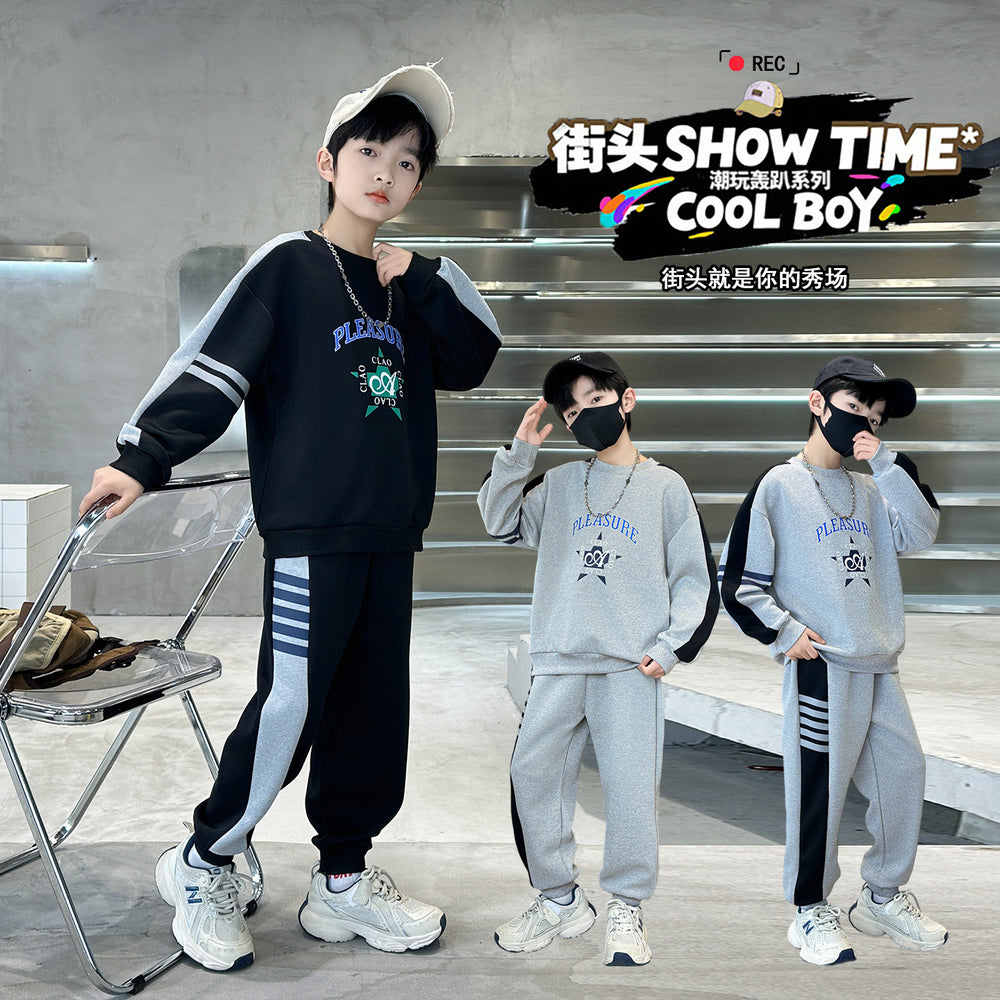 Boys' casual hoodie set - new  spring/autumn collection - kids' two-piece outfit - boys' activewear - spring fashion - trendy brand