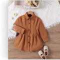 Factory direct spring new arrival: fitted pleated long-sleeve shirt dress - commute-ready solid color mini dress