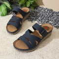 new arrival: plus size wedge heel platform slides - women's casual peep-toe thong sandals for cross-border e-commerce