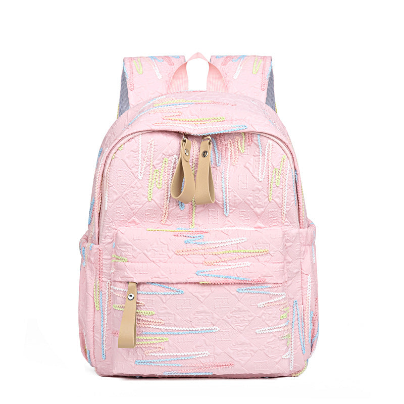 New casual backpack Korean version high value large capacity cute sweet schoolbag college student trend lightweight backpack