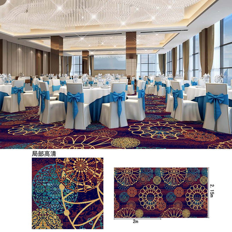Hotel lobby carpet, 1000g nylon, fire-retardant, thickened area rug for banquet halls, restaurants, conference rooms, and reception areas