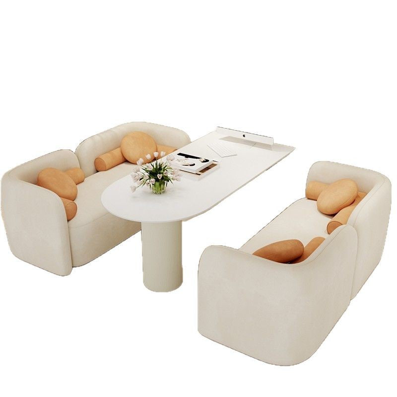 Cream Wind Studio Selection Area Table and Chair Combination Wedding Shop Negotiation Sofa Leisure Nail Salon Reception Card
