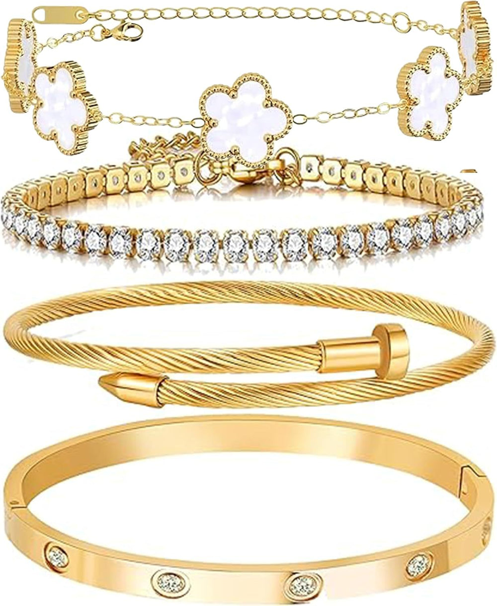 European and american cross-border hot seller: zircon-embellished, multi-layered, stackable, versatile women's bracelet