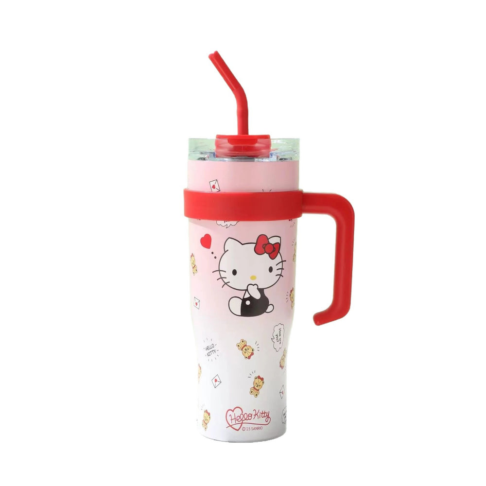 New arrival cross-border business stainless steel portable cup high-looking cartoon large capacity 316 straw with handle thermos cup