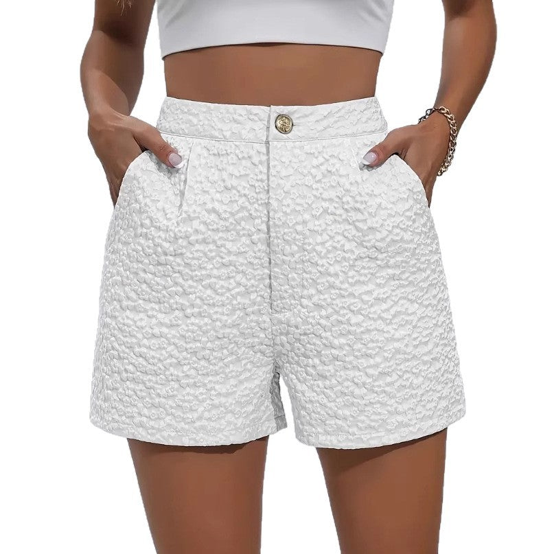 new women's summer elegant jacquard high-waisted casual shorts for cross-border e-commerce on  (us & europe)