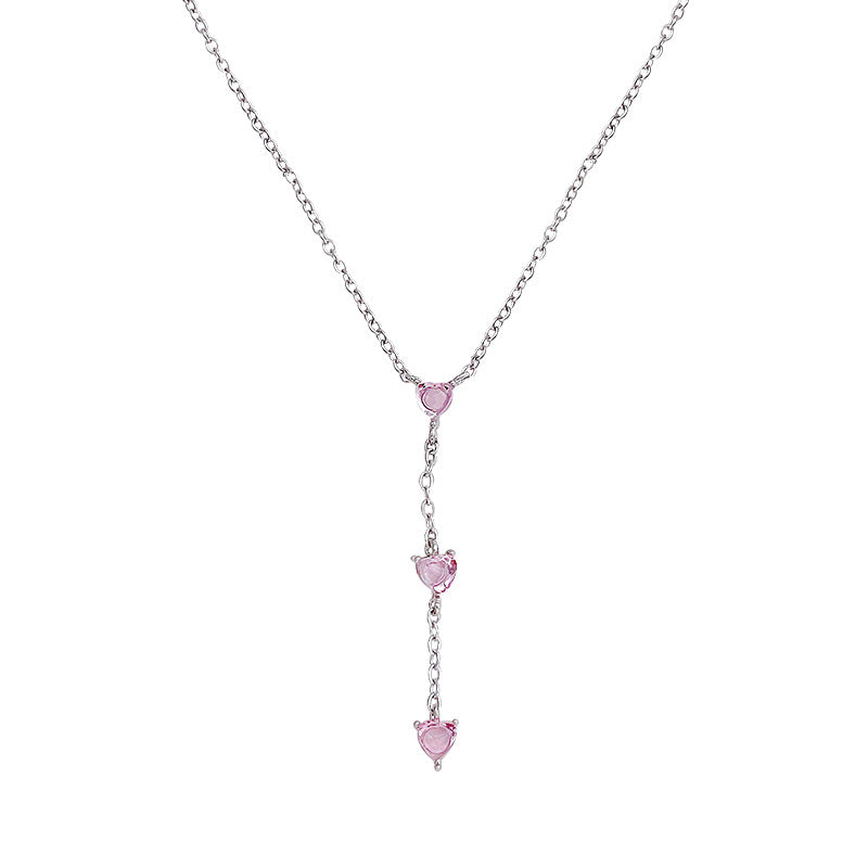 Xiaohongshu best selling brushed water drop tassel necklace women's niche style casualaccessible luxuryeasiest for matchelegantclassy sense collarbone chain