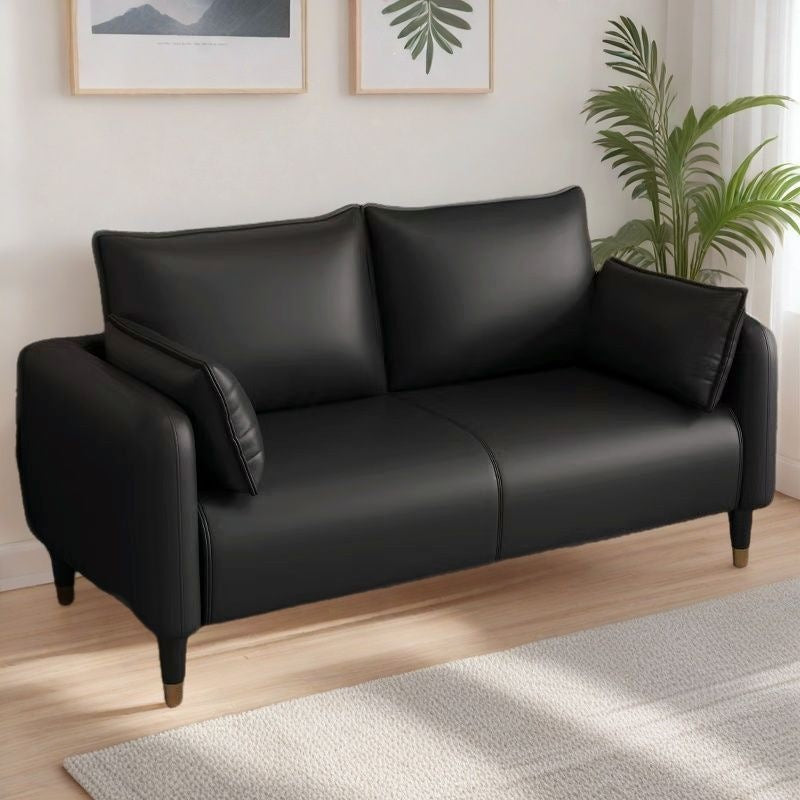 Sofa small apartment cat scratching leather rental house casual modern apartment bedroom double three-person sofa clothing store