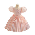 Export children's dress satin classy performance dress girl's evening party princess dress kid dress