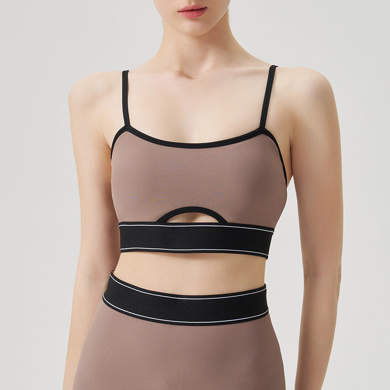 New arrival cross-border sports bra threaded yoga suit bra running fitness topsfashion suspender yoga suit