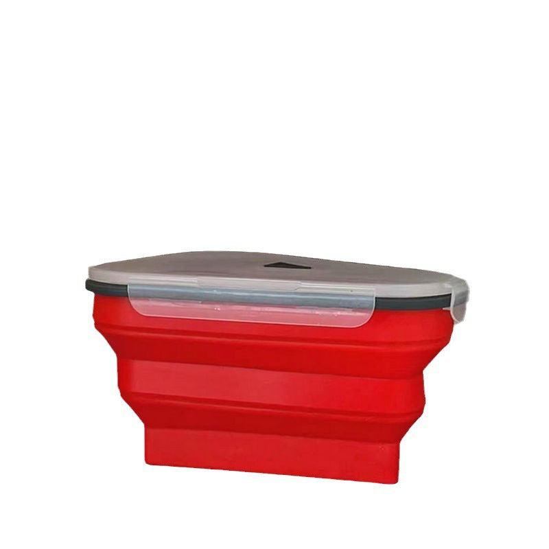Reusable silicone pizza box, collapsible triangular pizza container, takeout lunch box, heatable food container