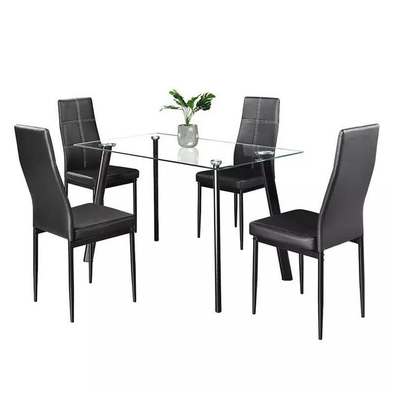 export glass dining table, suitable for home living rooms, small apartments, accommodating 4-6 people. rectangular tempered glass dining table for international trade