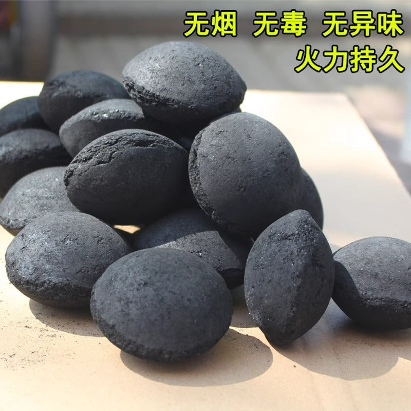 For homepicnic carry barbecue charcoal carbon flammable and resistant to baking firepower large bamboo charcoal spherical round block carbon outdoor camping charcoal