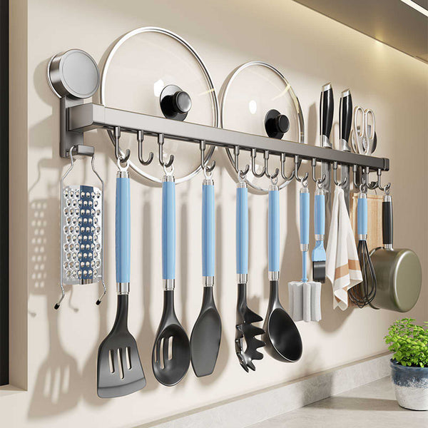 Suction cup, kitchen hook, non-punching knife holder, hanging rod, spoon, shovel, hanger, kitchen utensils, wall hanging row hook, storage rack