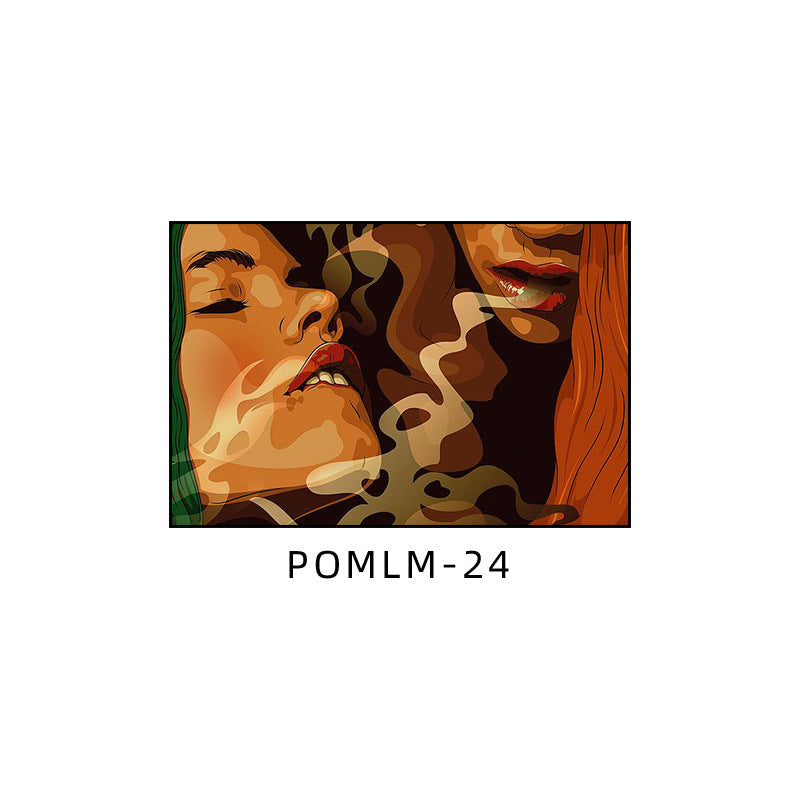 Bar decoration painting American retro tavern KTV box wall painting Love hotel bathroom toilet mural