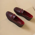 Comfortable leather shoes for middle-aged and elderly women - soft sole, flat, wear-resistant, waterproof, spring/autumn style - grandma shoes