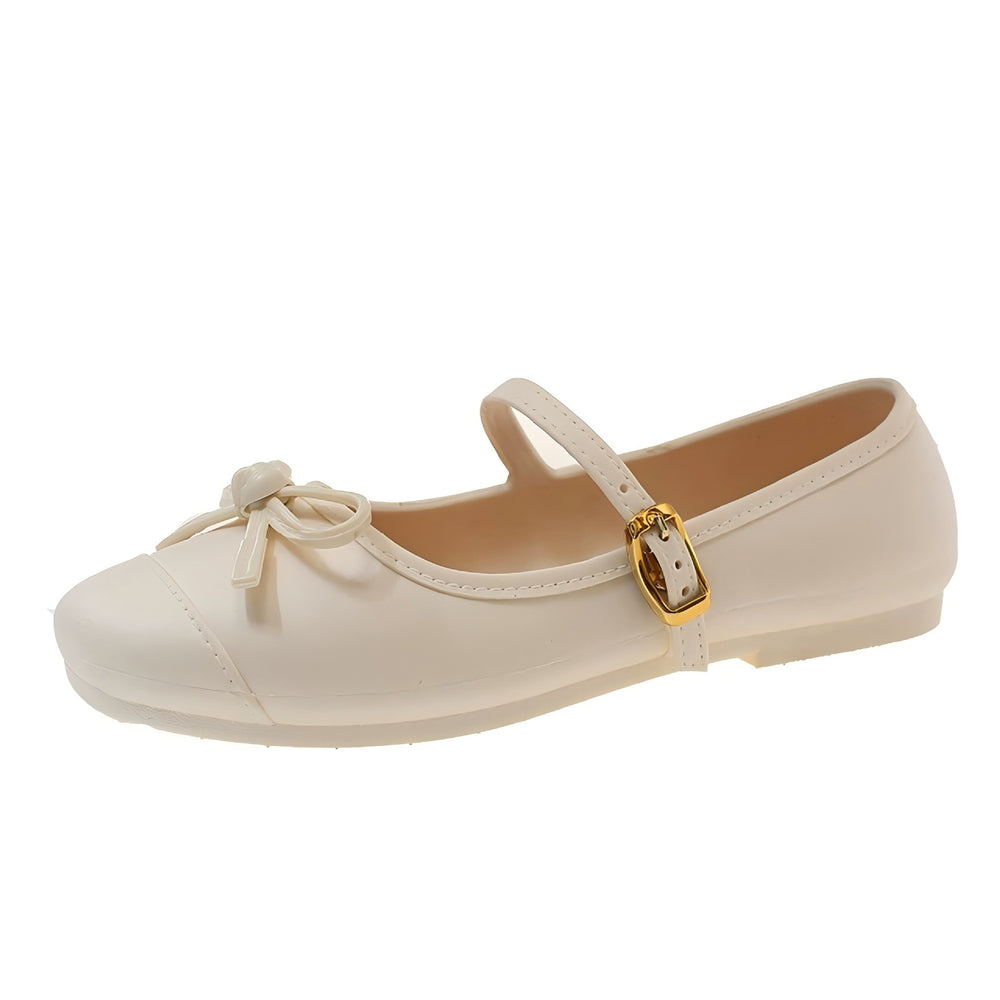 French chic elegant women's flats - 2026 new collection: soft, fairy-tale style mary janes with bow detail
