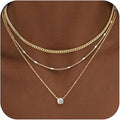 new arrivalins style multi-layered necklace european and american fashionniche stylestylish cuban chain clavicle chain for women