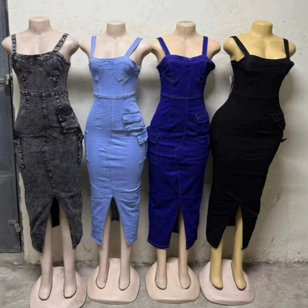 Vestido jeans denim skirt women's long skirt wholesale denim skirts women's skirt wholesale