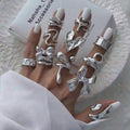 Wholesale glossy ring sets - european & american cross-border jewelry - statement lava line, bowknot, and heart alloy rings for women