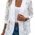european and american cross-border spring/summer blazer: chic, versatile solid color lace shirt jacket