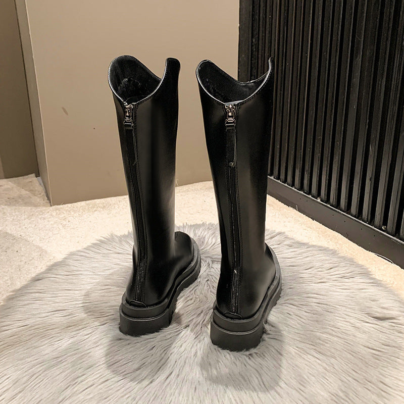Petites boots for women 2024 new arrivalfall and winter knight boots fleece-linedslimming look boots for women easiest for match k-style trendy