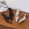 Pointed-toe stiletto slippers, women's outerwear slip-on mules, 2026 summer fashion european and american style high heels wholesale