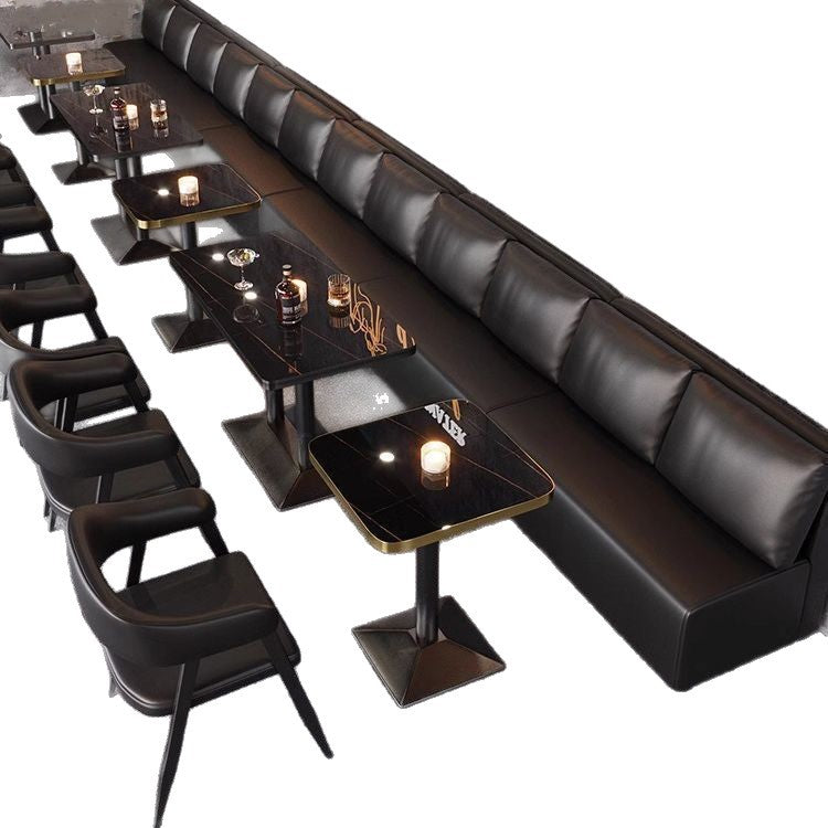 Bar booth sofa barbecue milk tea shop camping style qing bar music restaurant bar tavern cafe table and chair combination