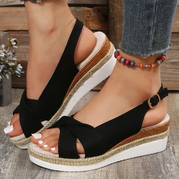 summer new arrival: cross-border women's eaby comfortable platform sandals, sizes 40-43, lightweight buckle strap peep-toe sandals - now available!