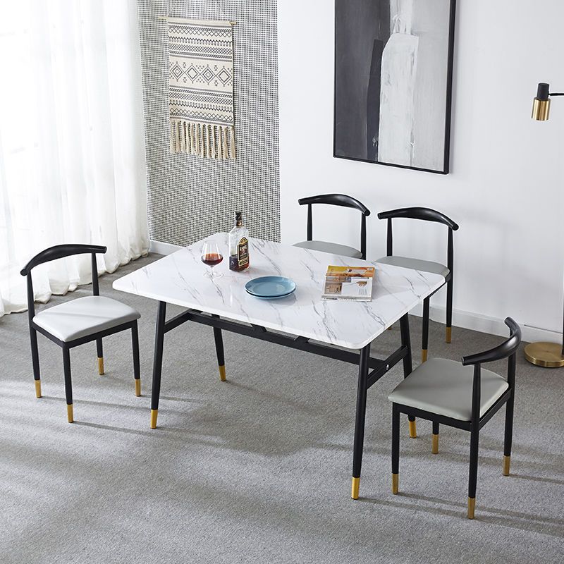 For home dining chair scandinaviancasual modern iron horn chair casual study stool imitation solid wood dining commercial back chair
