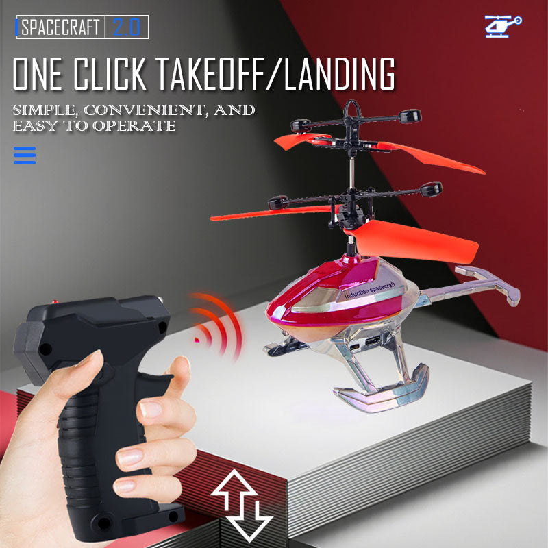 remote control aircraft, sensor-equipped spaceship, electroplated light-up, super durable, stunt aircraft, helicopter, children's toys wholesale