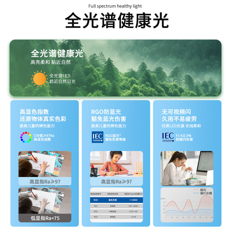 Full spectrum anti-blue light high color display 98 Zhongshan home improvement lighting living room light hall main light home improvement lamps Daquan