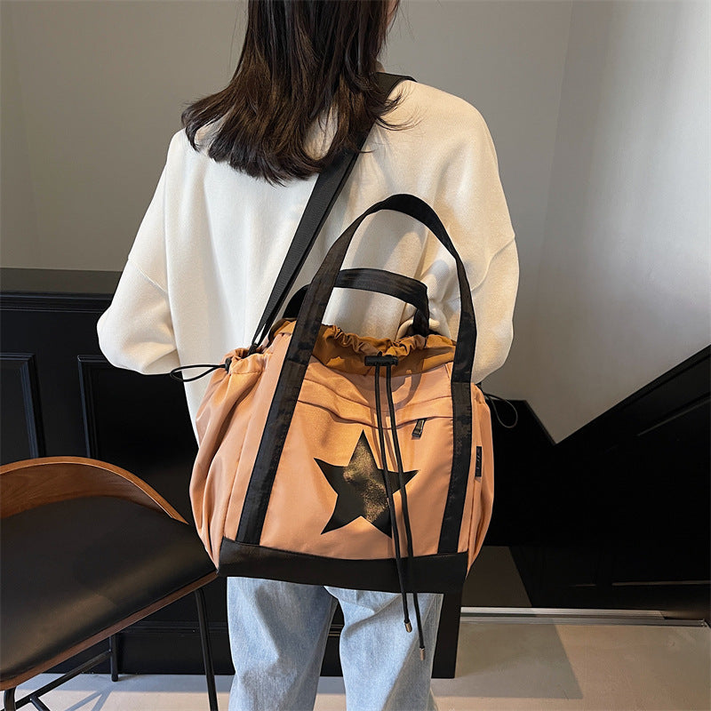 Canvas cloth bag New large-capacity anti-splashing fabric messenger bag Student commuting shoulder bag Casual advanced