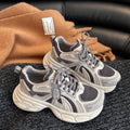 Mesh breathable chunky sole dad sneakers for women, new autumn 2026 collection, double strap lightweight height increasing athletic casual shoes