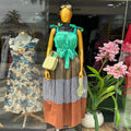 European and american cross-border women's clothing:  summer new arrivals - fashionable, elegant, casual, tie-waist, midi-length slip dress