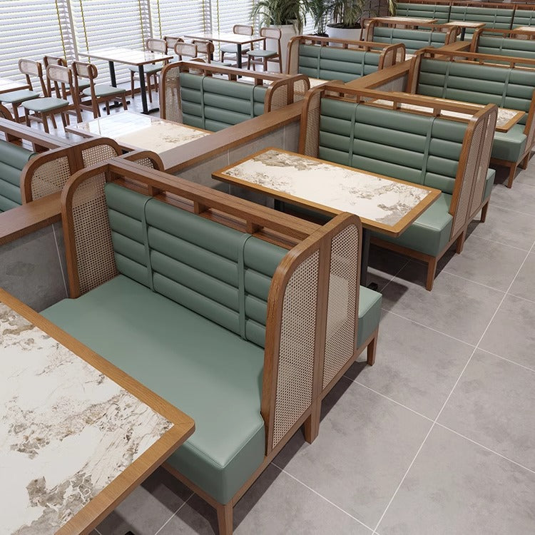 Customized coffee Chinese and Western restaurant booth sofa Japanese and Korean restaurant Thai hot pot restaurant solid wood table and chair combination