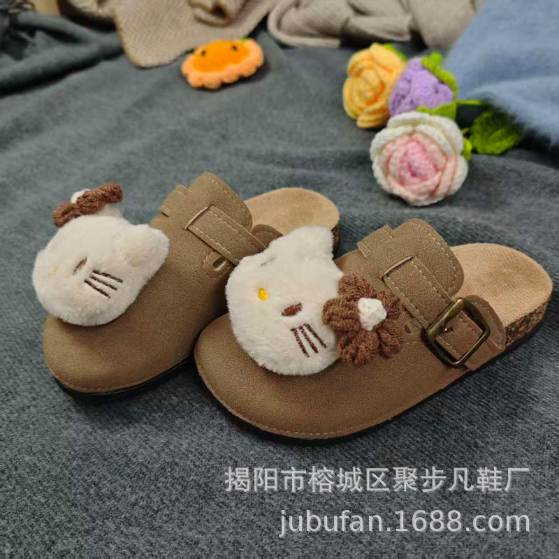 Family birkenstock outwear 2026 spring autumcute cartoon big childrenkids birkenstock shoes toe outwear half slippers women
