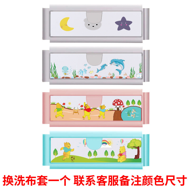 Bed guardrail kids bed fence baby anti-fall guardrail bedside baffle neutral single side adjustable height reinforcement