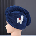 New arrival dry hair cap for women, water-absorbent, quick-drying, cute alpaca thickened shower cap, hair wiping, logo printed, dry hair towel wholesale