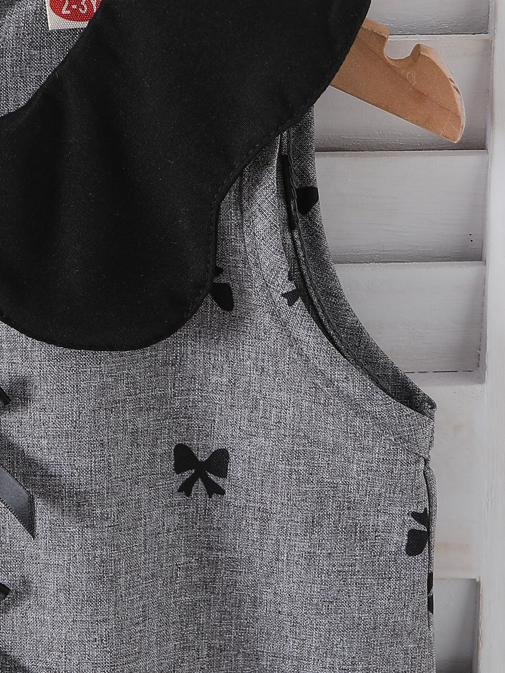 spring/summer new arrival: cross-border girls' preppy bowknot print romper