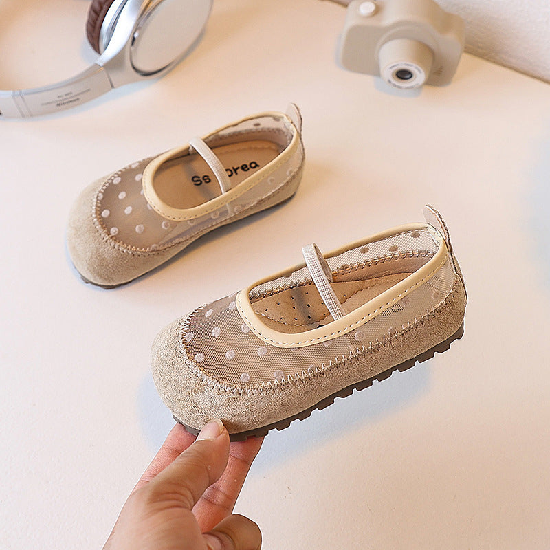 Vancahao girls' retro soft-soled flats -  autumn new collection - kids' moccasins, princess shoes