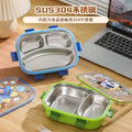304 stainless steel divided lunch box, cartoon bento box, microwaveable, for office workers and students, includes utensils