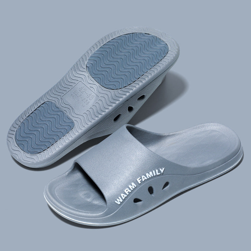 New women's anti-slip slippers for home, summer couple's wear-resistant thick-soled slippers for seniors, home bathroom bath slippers for men