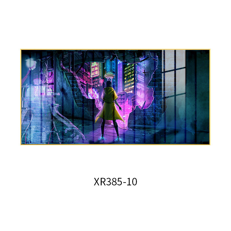 LED lighting luminous lighting painting cyberpunk Internet cafe hanging painting e-sports hotel room decoration background wall mural