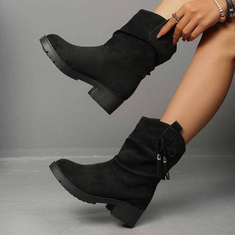 fall/winter new arrivals: plus size fleece-lined leather boots for women (sizes 36-42). wholesale available. dropshipping for  &