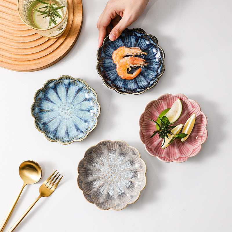 Japanese styleaccessible luxury dipping dish seasoning dish ceramic bone spitting dish small dish sauce and vinegar plate seasoning dish for home cold dish dish
